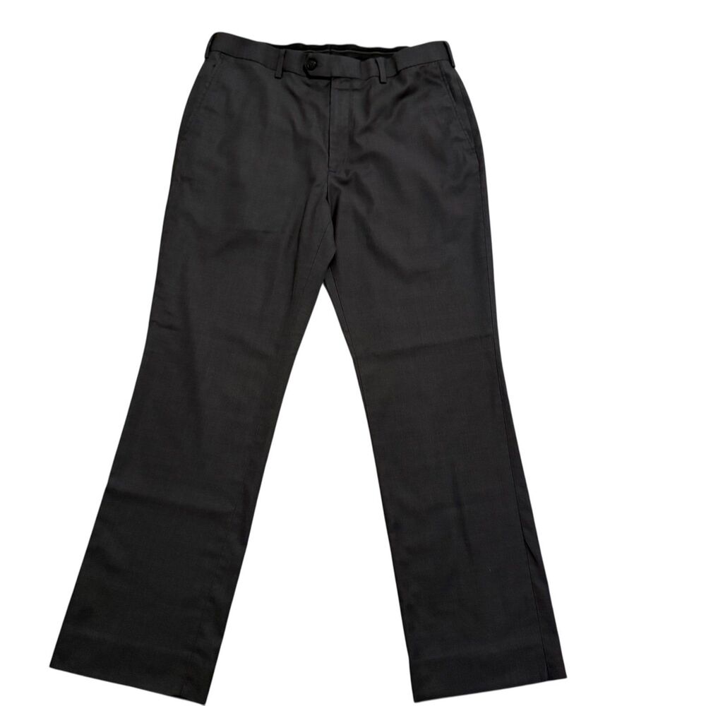 Roundtree & Yorke Travel‎ Smart Gray Pants Men’s 33x30 Flat Front Trousers